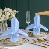 10 PCS Polyester Satin Dinner Napkins for Weddings Hotels Dining Blue