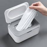 Refillable Wipes Dispenser Tissue Storage Case with Lid Grey