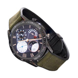 20mm Magnetized Leather Watch Band – Genuine Leather Strap for Samsung Huawei Xiaomi Dark Green