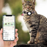 Reflective Cat Collar with AirTag Holder Adjustable Breakaway Pet Collar with Bell for Cats and Small Pets Pink