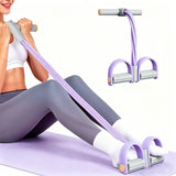 6-Tube Pedal Resistance Band with Handles Fitness Expander for Body Workouts Purple