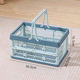 Collapsible Shopping Basket with Handles for Camping Shopping Blue