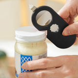 2 Pcs 5 in 1 Jar Bottle Can Opener Easy Attach Storage Black