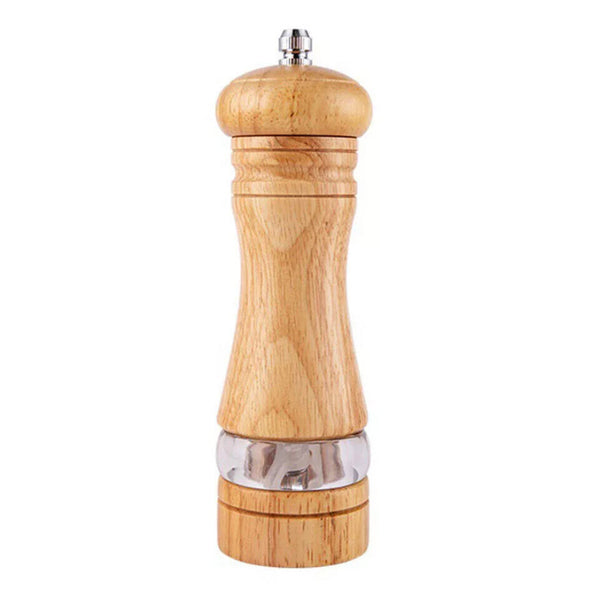 Manual Wooden Salt Grinder Adjustable Pepper Mill Shaker Wood Color
