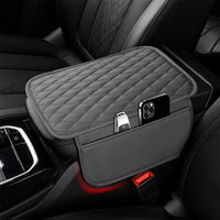 PU Leather Car Center Console Cover with 2 Storage Pocket Car Arm Rest Cover Car Interior Accessories Grey