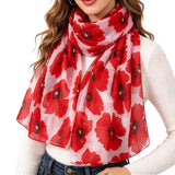 Polyester Scarf Shawl Vintage Floral for Travel and Sun Cover Style 2