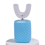 U-Shaped Automatic Electric Toothbrush – With Built-In Sanitizing Cup Sky Blue
