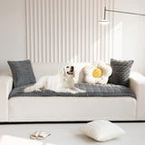 Dog Couch Cover Washable Fuzzy Pet Cushion Dark Gray