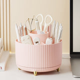 360 Degree Rotating Desk Organizer Dual-Purpose Pencil Pen Holder for Office School Pink