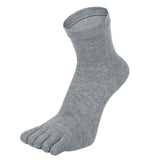 5 Pairs of Mens Breathable Five Toe Socks Light Gray