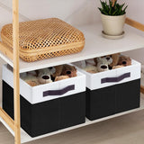 2Pcs Foldable Storage Bins Large Closet Storage Baskets for Clothes Blanket Beddings Towels Black