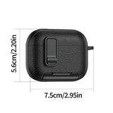 Protective Case Compatible With AirPods Pro 3 2025 Shockproof Cover with Keychain Hook Black