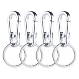 4 Pcs Metal Keychains Keyring Clip Holder Organizer for Home Car Keys Silver