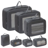 7Pcs Compression Packing Cubes Set – Travel Luggage Organizer Bags for Suitcases Black