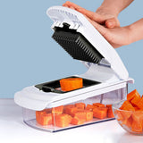 Vegetable Chopper with Container for Salad Prep White