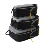 3-Piece Compression Packing Storage Bag Set Travel Accessories Packing Organizers Travel Carry Bags Household Storage Black