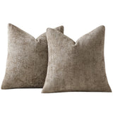 2 Pack Chenille Knit Throw Pillow Covers for Couch Sofa Bed Camel