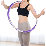 6 Sections Adjustable Fitness Hula Hoop Detachable Home Exercise For Adults Purple