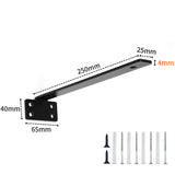 2Pcs Floating Shelf Brackets 0.4 cm Thick for Shelves Support DIY Large