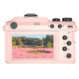8K Digital Camera 18X Zoom Dual Lens Camera for for Video Pink