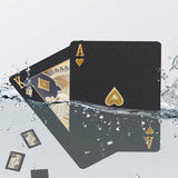 Waterproof Playing Cards Set Plastic Deck of Cards Poker Game Set for  Party Camping Travel On-the-Go Black