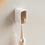 2PCS Wall-Mounted Toothbrush Holders with Cover Shower Tooth Brush Storage Coffee