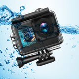 8K 30FPS Action Camera with Waterproof Case Dual Screens and EIS Stabilization