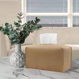 Modern PU Leather Rectangular Tissue Box Dispenser Paper Storage Holder Napkin Box Brown