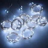 Solar Fairy Curtain Lights – Christmas Hanging String Lights for Window Backdrop  White