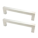 2PCS 12mm Square Stainless Steel Kitchen Cabinet and Door Handle Silver