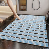 Shower Mat Non Slip Bathtub Mat with Suction Cups and Drain Holes Bath Mat for Bathroom Kitchen Wet Floor Blue