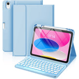Backlit Keyboard Case Detachable for iPad 10.2 and 10.5 Inch Blue
