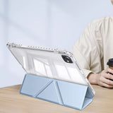 Case with Y-Shaped Stand for iPad 10th Gen 10.9 and iPad 11th Gen A16 11-inch Clear Back Cover with Pencil Holder Blue