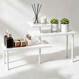3 Tier Moveable Corner Shelf Organizer for Kitchen Bathroom White