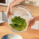 5L Vegetable and Fruit Dryer Multifunctional Salad Spinner Light Blue