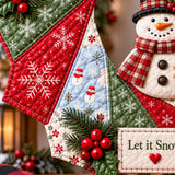 Christmas Quilted Wreath DIY Sewing Kit with Precut Fabric for Door Decor Style 2