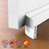 Rubber Door Draft Stopper Under Door Sealer Noise Shield Sound Proof Draft Guard White