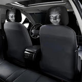 2 PCS Horror Face Car Headrest Covers for Halloween Parties and Pranks Style 1