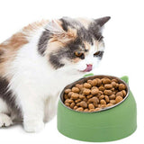 400ml Stainless Steel Tilted Pet Bowl – Non-Slip Raised Feeder for Cats & Dogs Green