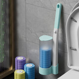 Disposable Toilet Brush Set with 18Pcs Replacement Brush Heads Blue