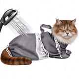 Mesh Cat Grooming Bag Breathable Bathing Restraint for Nail Trimming Light Gray