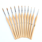 11 PCS Artist Paint Brush Detail Brush Set for Watercolor Acrylic Oil Khaki