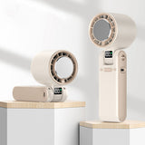 Rechargeable Handheld Portable Fan with Ice Cooler 100-Speed Control Beige