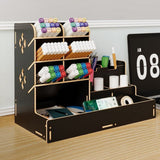 Wood Desk Organizer with Drawers for Art & Stationery Style 2