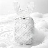 Electric 6 Modes Whole U Shaped Whole Mouth Brush Toothbrush for Adults White