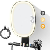 Shower Mirror Fogless for Shaving Anti-Fog Shaving Mirror with Razor Holder for Shower Room Round