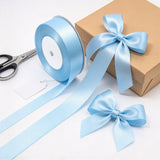 Double Sided Satin Ribbon 22m Polyester for Christmas Gift Wrap Light Blue