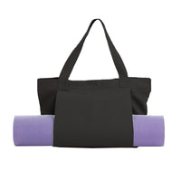 Yoga Pilates Mat Storage Bag Shoulder Handbag with Yoga Mat Carrier Pocket Gym Bag Black