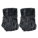 2PCS 100x200cm Shimmer Tassel String Door and Window Divider Curtain Black