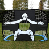 2-in-1 Portable Foldable Soccer Goal with Detachable Target - Blue